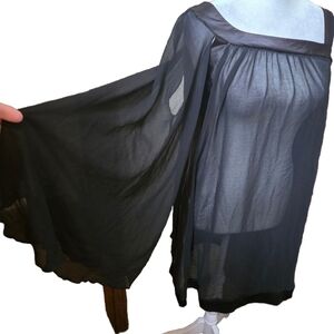 Sheer Black Flowy dress, halloween costume